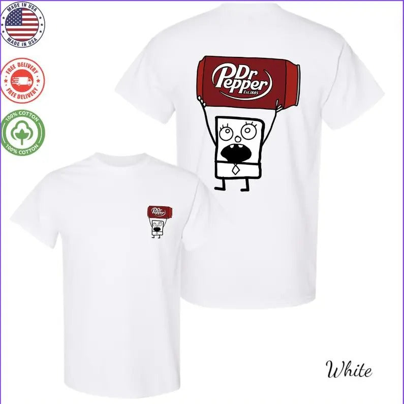 Doodlebob Dr Pepper T-shirt Doodlebob Shirt - 2 Side - Dr Pepper Shirt - Doodlebob Shirt Hoodie, Sweatshirt | GrindPrints.com
