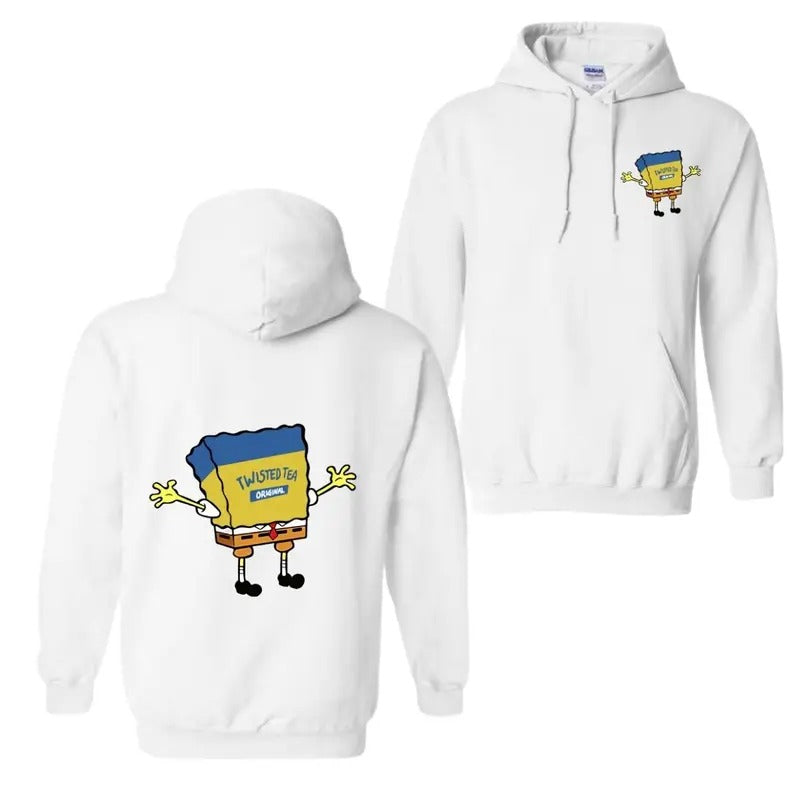 Doodlebob Twisted Tea Unisex T-shirt, Hoodie Funny 2 Sided Shirt, Cotton Tee, Full Sizes, Full Color, For Men, For Women...
