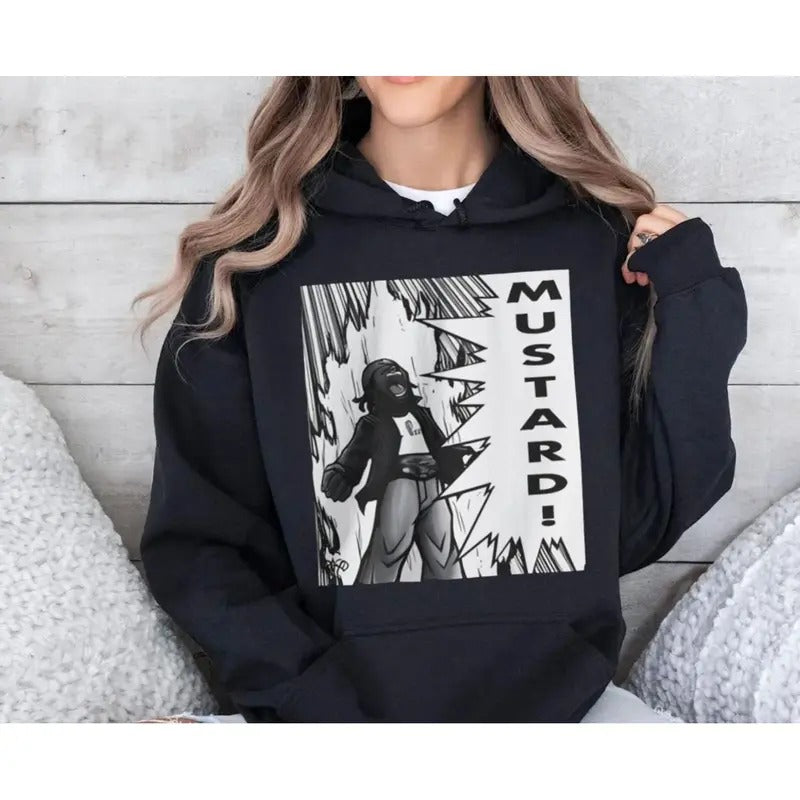 Dope Anime Style Mustard Kendrick Lamar Shirt, Tv Off Kendrick Mustard Meme Hoodie, Gnx, New Album Sweatshirt, Sza,...