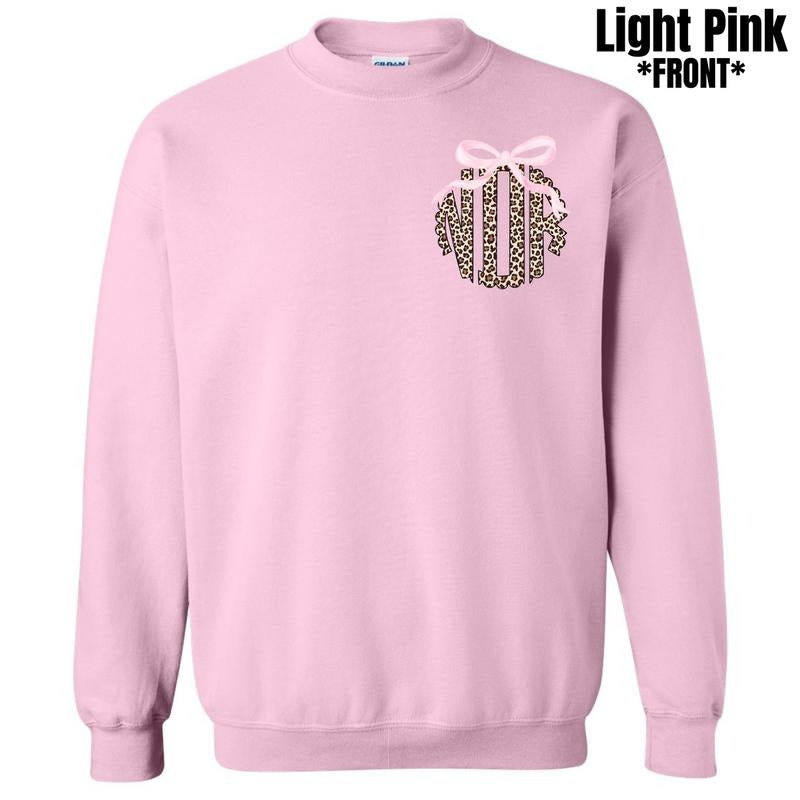 Double Pink Bow Cheetah Monogram Sweatshirt 'NLB' T-Shirts, Hoodie | GrindPrints.com