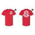 Double Strawberry Stripe Monogram Gildan Short Sleeve T-Shirt 'NLB' Hoodie, Sweatshirt | GrindPrints.com