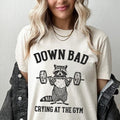 Down Bad Crying At The Gym Racoon Meme Shirt Funny Workout Gym Tshirt Weightlifting Women Down Bad Crying Sweater Gift...