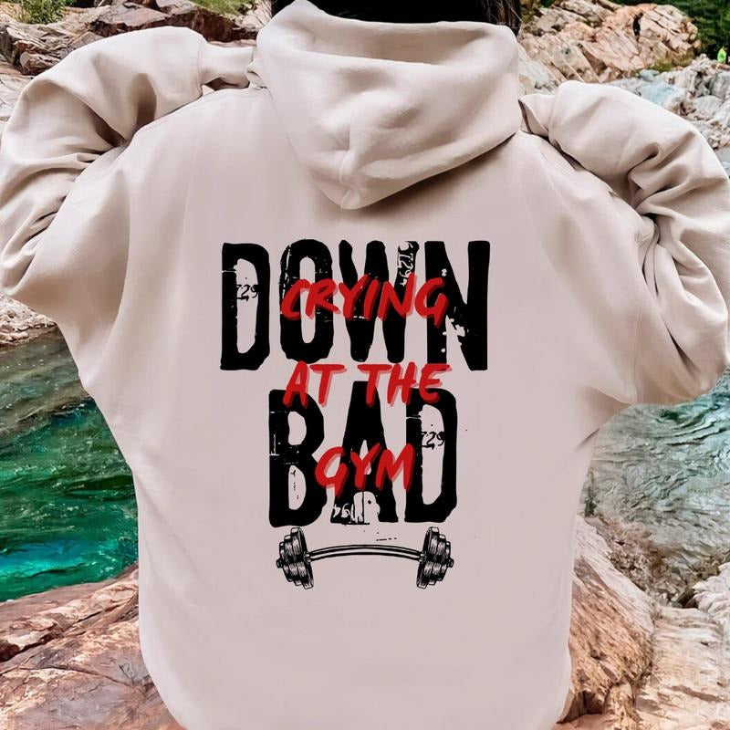 Down Bad Crying In the Gym Pump Cover for Gym Sweatshirt Hoodie, Muscle Mommy Weightlifting Shirt Gift for Girl Gym Lover...