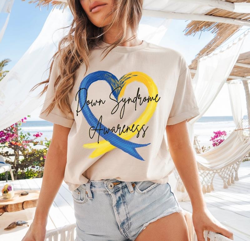 Down Syndrome Awareness Heart DTF Transfers - THIS IS NOT A SHIRT Hoodie, Sweatshirt | GrindPrints.com