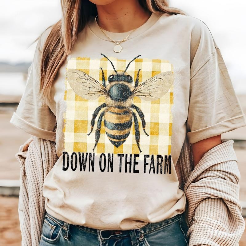 Down on the Farm Bee DTF Transfers - THIS IS NOT A SHIRT Hoodie, Sweatshirt | GrindPrints.com
