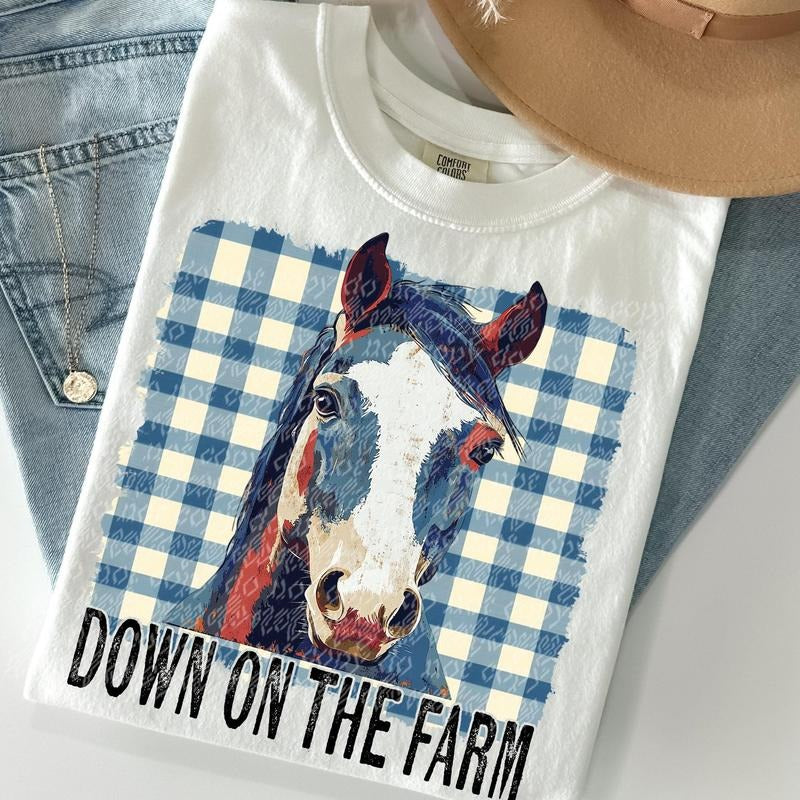 Down on the Farm Horse DTF Transfers - THIS IS NOT A SHIRT Hoodie, Sweatshirt | GrindPrints.com