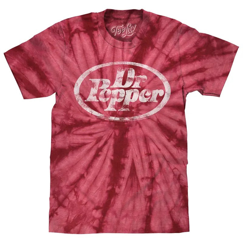 Dr. Pepper Tie Dye T-Shirt - Crimson Red Tie Dye Hoodie, Sweatshirt | GrindPrints.com
