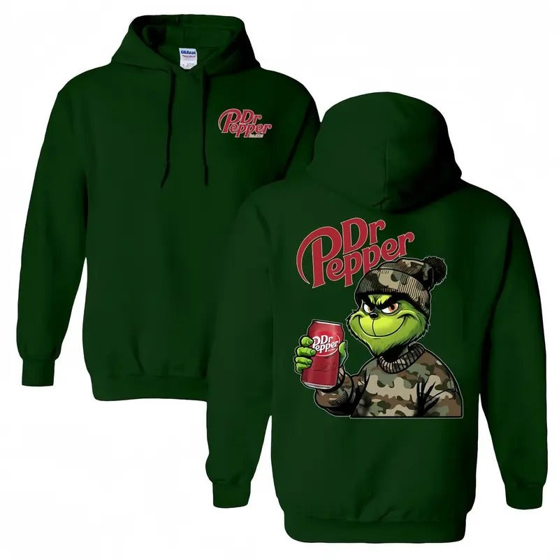 Dr Pepper Camo Grin Christmas Hoodie for Men and Women - Classic Fit - Menswear T-Shirts, Sweatshirt | GrindPrints.com