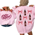 Dr Pepper Coquette Bow Pink Sweatshirt, Dr Pepper Lover Shirt, 2 Sided Casual Classic Cotton  Shirt Gift For Men And...
