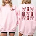 Dr Pepper Coquette Bow Sweatshirt, Pink Aesthetic Pullover, Cute Casual Streetwear Tops for Women T-Shirts, Hoodie