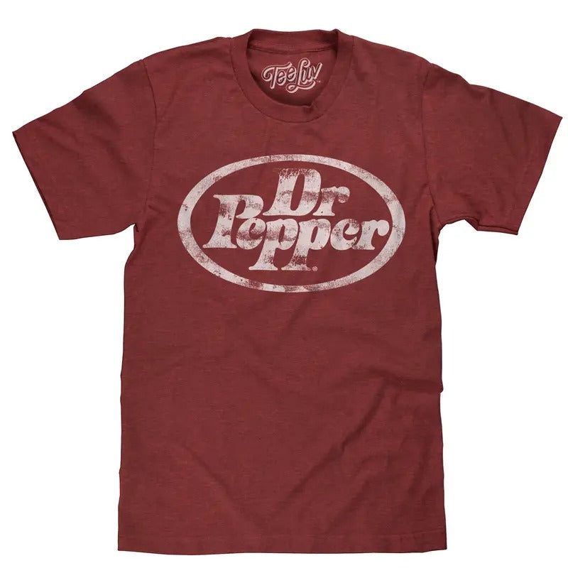 Dr Pepper Distressed Logo T-Shirt - Red graphic tee Hoodie, Sweatshirt | GrindPrints.com