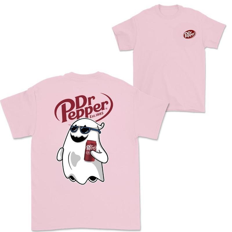 Dr Pepper Ghost Halloween 2 Sided T-Shirt for Men and Women - Trendy Halloween Shirt