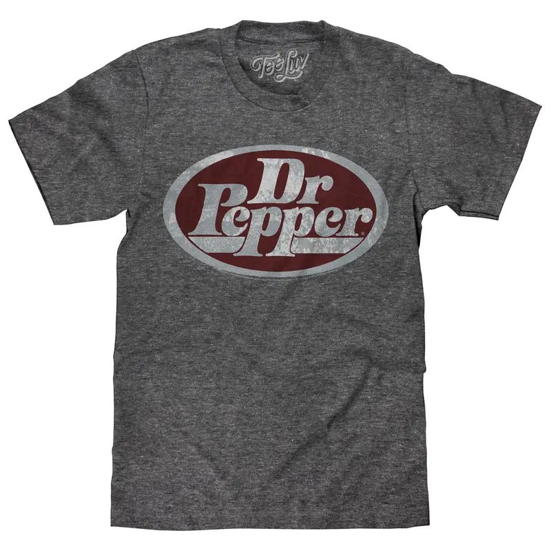 Dr Pepper Oval Logo T-Shirt - Gray Hoodie, Sweatshirt | GrindPrints.com