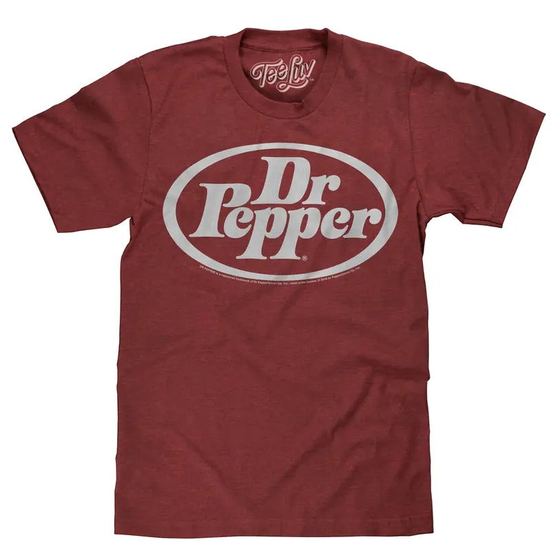Dr Pepper Oval Logo T-Shirt - Red Hoodie, Sweatshirt | GrindPrints.com