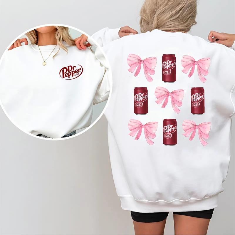 Dr Pepper Pink Coquette 2 Sided Cute Casual Streetwear Tops T-Shirts, Hoodie, Sweatshirt