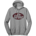 Dr Pepper Silver Logo Pullover Hooded Sweatshirt - Gray T-Shirts, Hoodie | GrindPrints.com