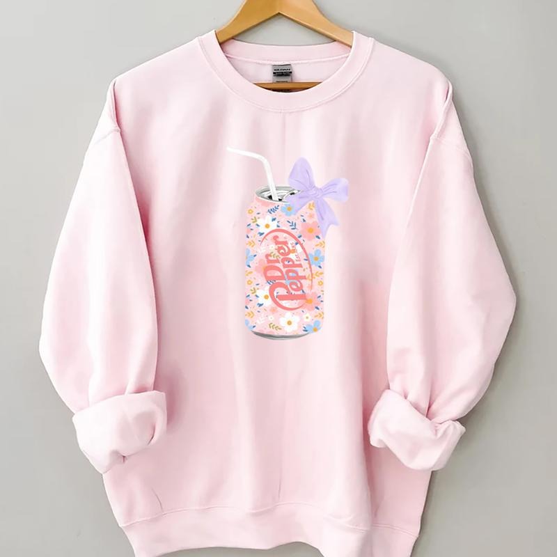 Dr Pepper Sweatshirt, Dr Pepper Flower Sweatshirt, Dr Pepper Gift, Floral Dr Pepper Sweatshirt, Dr Pepper Bow Crewneck,...