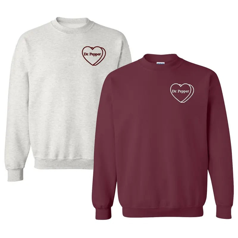 'Dr. Pepper Candy Heart' Crewneck Sweatshirt T-Shirts, Hoodie | GrindPrints.com