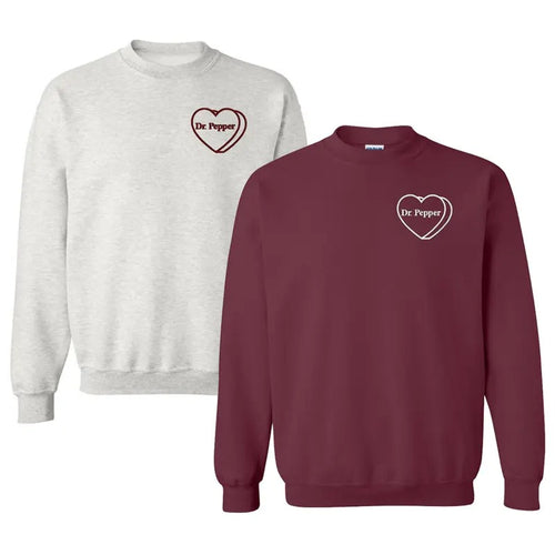 'Dr. Pepper Candy Heart' Crewneck Sweatshirt T-Shirts, Hoodie | GrindPrints.com