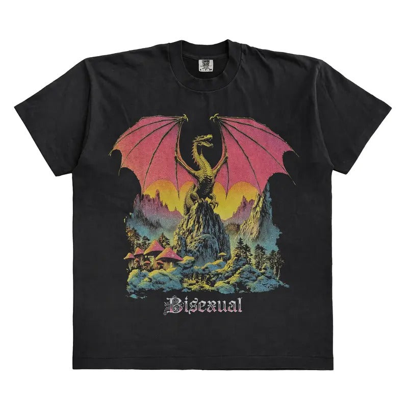 Dragon Bisexual Fantasy 60s T-Shirt Sweatshirt Hoodie | GrindPrints.com