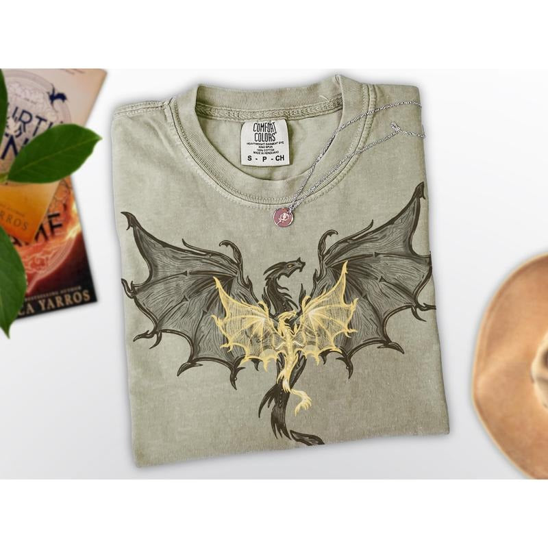 Dragon Fantasty T-Shirt | Bookworm Lover Shirt Booktoker Shirt Bookish Crewneck, War College, Dragon Rider, Fantasy Read...