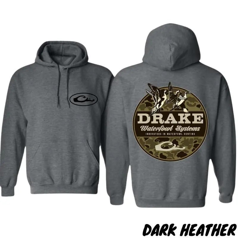 Drake Waterfowl Hoodie, Signature Waterfowl Systems Design with Flying Birds, Ideal for Duck Hunting Fans, Built for...
