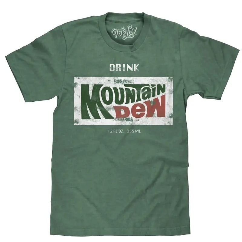 Drink Mountain Dew Logo T-Shirt - Green Hoodie, Sweatshirt | GrindPrints.com