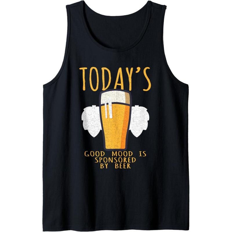 Drinking Party Today's Good Mood Is Sponsored By Beer Tank Top T-Shirts, Hoodie, Sweatshirt | GrindPrints.com