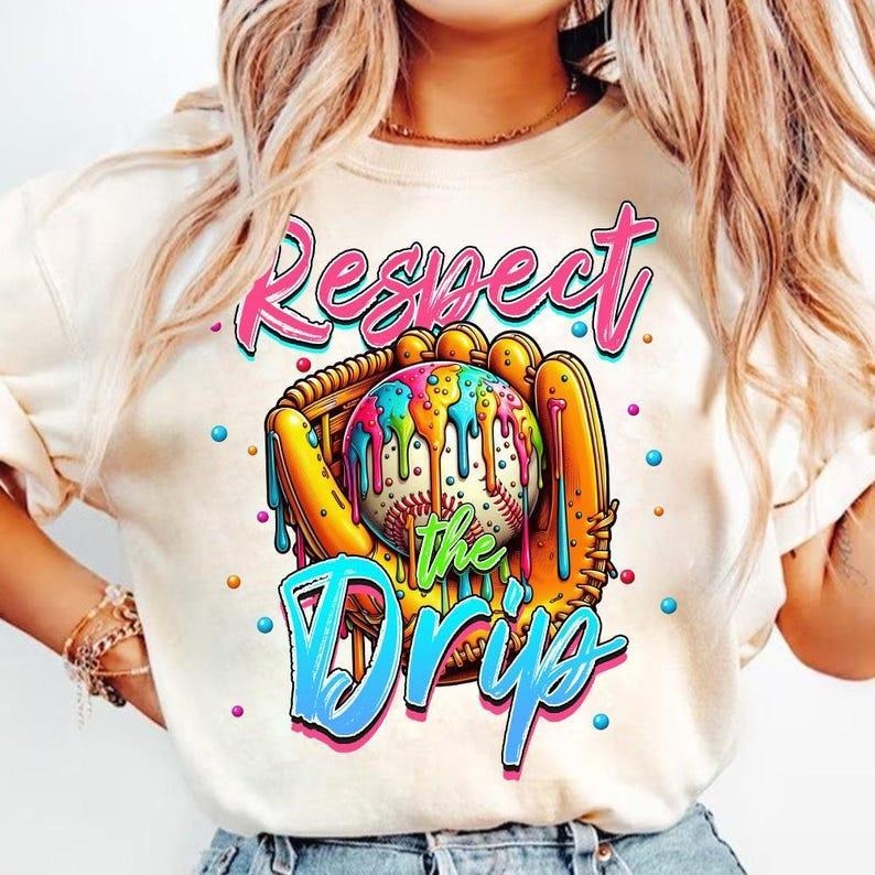 Dripping Ice Cream Baseball Game Day Print Mom Life Favorite Shirts T-Shirts, Hoodie, Sweatshirt
