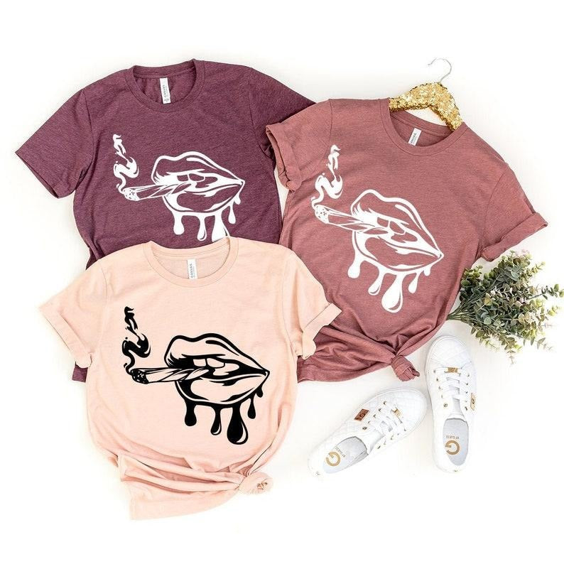 Dripping Lips Weed Shirt, Joint Drip Lips Shirt, Weed Shirt, Cannabis Shirt ,Marijuana Shirt, Funny Weed Shirt Hoodie,...