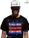 Drunk: Red White and Blue - 4th of July Men's Graphic T-shirt Casual Regular Short Sleeve Patriotic Style for Men