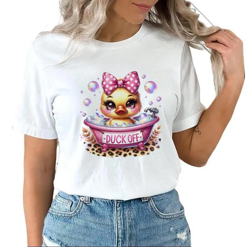 Duck Off Rubber Duck T-Shirt Funny Duck With Bow Sweatshirt Hoodie Unisex Cotton Top | GrindPrints.com