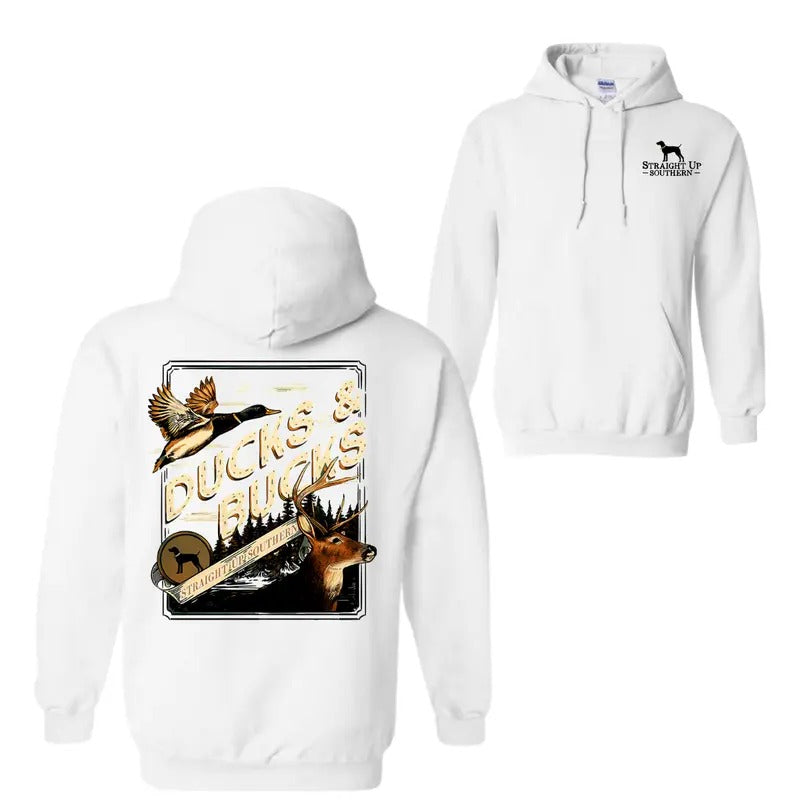 Ducks and Bucks, Mallard Duck and Whitetail Buck Hunting Hoodie Sweatshirt T-Shirt, Trendy Shirt | GrindPrints.com