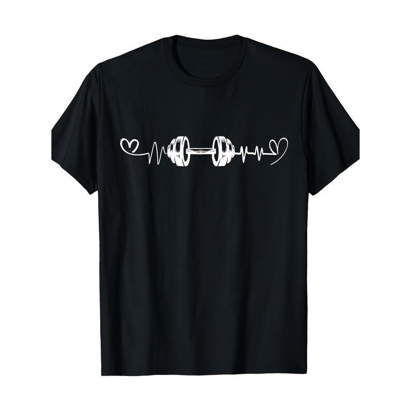 Dumbbell Pulse Fun Gym Fitness Heartbeat Fitness Vibration 100% Cotton Made USA T-Shirts, Hoodie, Sweatshirt