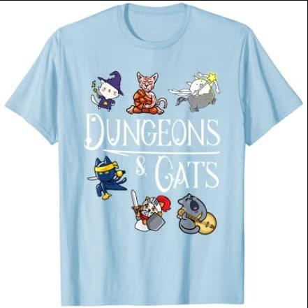 Dungeons and Cats Funny Dragon Cat Kitten Lover Kitty Gift T-Shirt Menswear Top Hoodie, Sweatshirt | GrindPrints.com