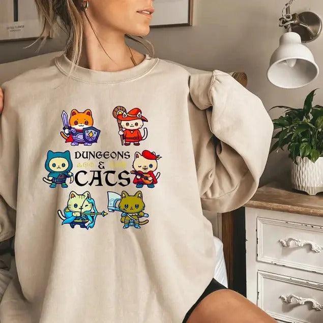 Dungeons Cats Dungeon Master Cat Throwing Dice Tabletop Games DND Dungeons Cat T-Shirts, Hoodie, Sweatshirt