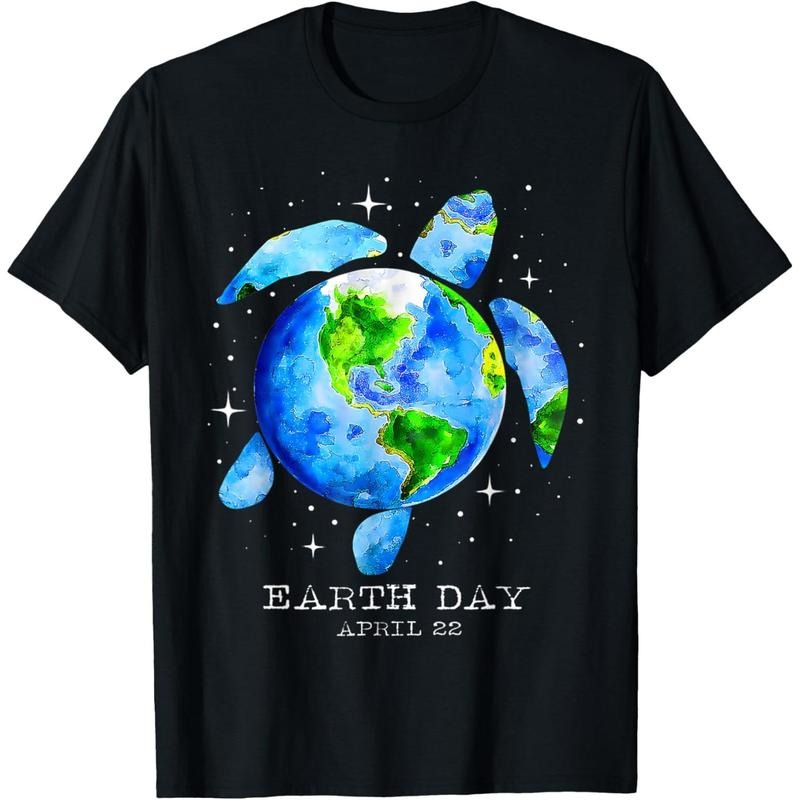 Earth Day 2025 Restore Earth Sea Turtle Art Save the Planet T-Shirt made in usa Hoodie, Sweatshirt | GrindPrints.com
