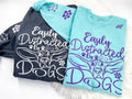 Easily Distracted By Dogs Sweatshirt Womenswear Comfy Oversized Mint or Charcoal T-Shirts, Hoodie | GrindPrints.com