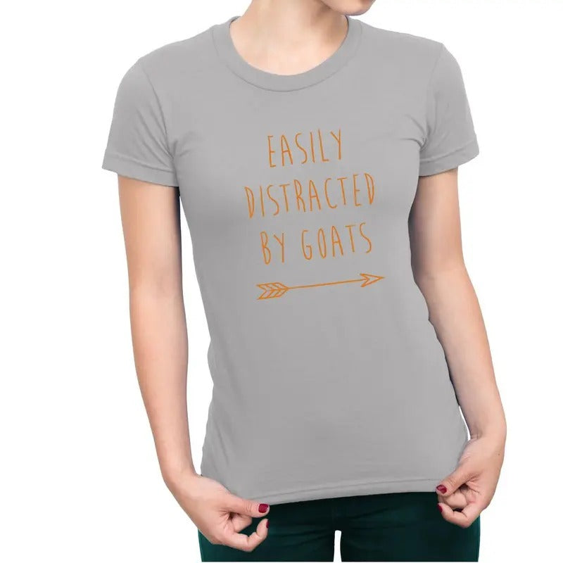 Easily Distracted By Goats Farm Women's T-Shirt Casual Comfort Hoodie, Sweatshirt | GrindPrints.com