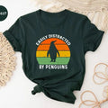 Easily Distracted by Penguins Shirt, Penguin Shirt, Retro Vintage Penguin Shirt, Penguin Lover Gift Hoodie, Sweatshirt