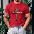Easter Cross He Is Risen Tee Pure Cotton Casual Style Crew Neck Short Sleeve T-Shirt Tops Trendy for Unisex Hoodie,...