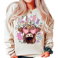 Easter Day Highland Cow Sweatshirt, Hoodie, T-shirt, Easter Shirt, Cute Easter Gifts, Peeps Shirt | GrindPrints.com