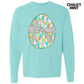 Easter Egg Brushstroke Long Sleeve Comfort Colors T-Shirt Hoodie, Sweatshirt | GrindPrints.com