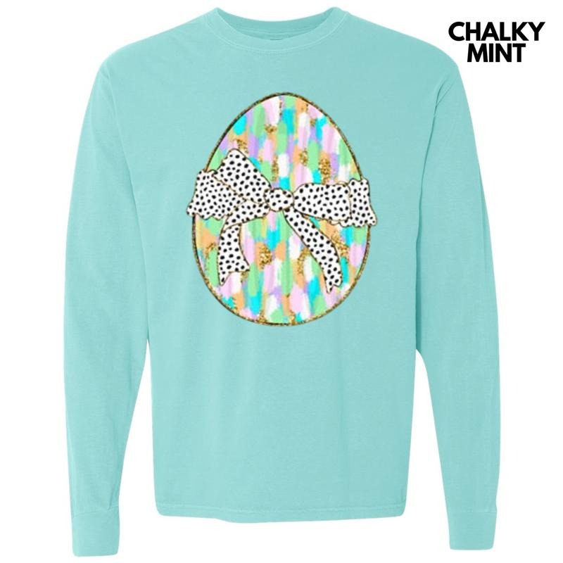 Easter Egg Brushstroke Long Sleeve Comfort Colors T-Shirt Hoodie, Sweatshirt | GrindPrints.com