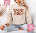 Easter Highland Cows Hoodie, Easter Women's Crewneck, Cute Cow Women's Hooded Sweater T-Shirts, Sweatshirt | GrindPrints.com
