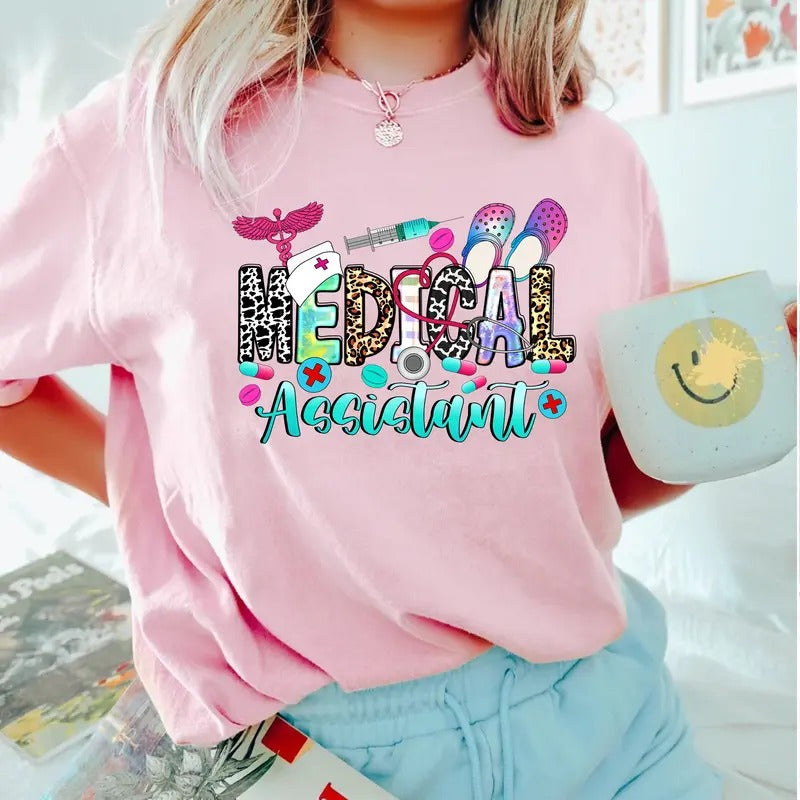 Easter Medical Assistant Shirt Cute Stethoscope & Pill MA Healthcare Worker T-Shirts, Hoodie, Sweatshirt