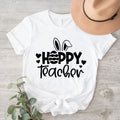 Easter Teacher Shirt, Happy Teacher T-Shirt, Gift Shirt For Teacher, Easter Gift Tee, Matching Teacher Squad Tee, Spring...
