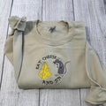 "Eat Cheese and Sin Embroidered Sweatshirt, Playful and comfort Fit Sweater" T-Shirts, Hoodie | GrindPrints.com