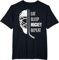 Eat Sleep Hockey Repeat Christmas For Teen Adult Hockey T-Shirt Menswear Top Clothing Day Hoodie, Sweatshirt