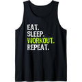 Eat Sleep Workout Repeat Funny Work Out Gym Funny Tank Top MADE IN USA T-Shirts, Hoodie, Sweatshirt | GrindPrints.com